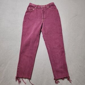 Vintage 80s/90s GUESS high waist burgundy denim jeans size 30